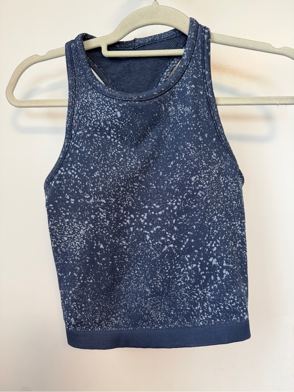 Like New Lululemon Ebb to Street Navy Speckled Racerback Tank Top